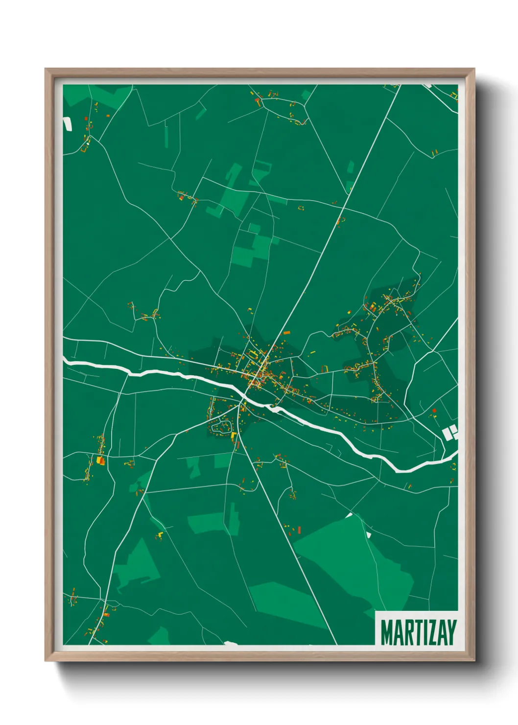 Une affiche de carte sur Martizay