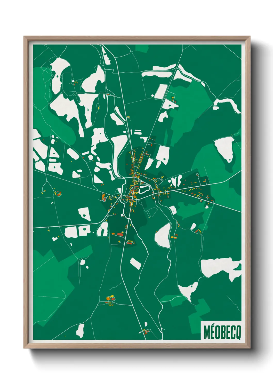 Une affiche de carte sur Méobecq