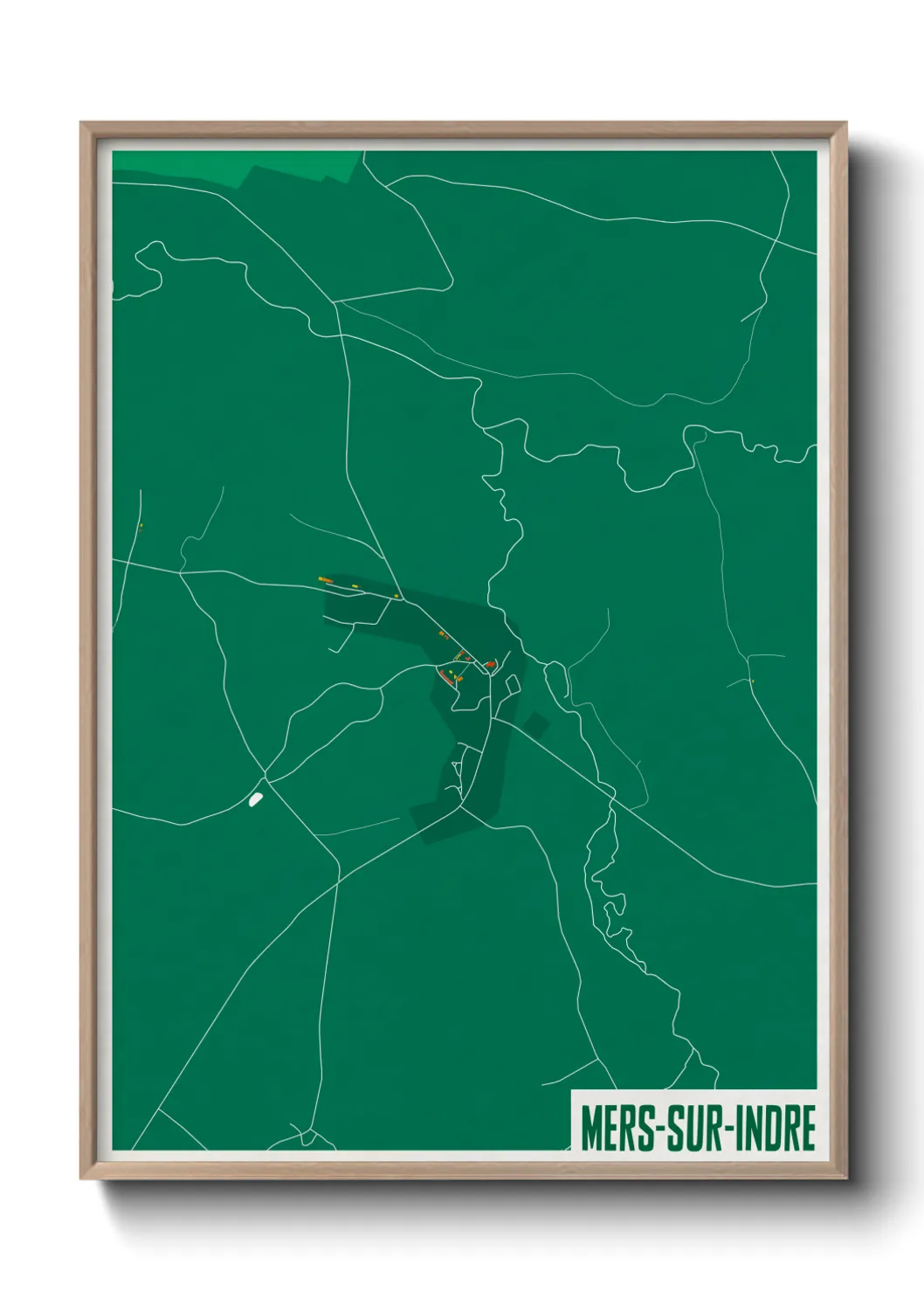 Une affiche de carte sur Mers-sur-Indre