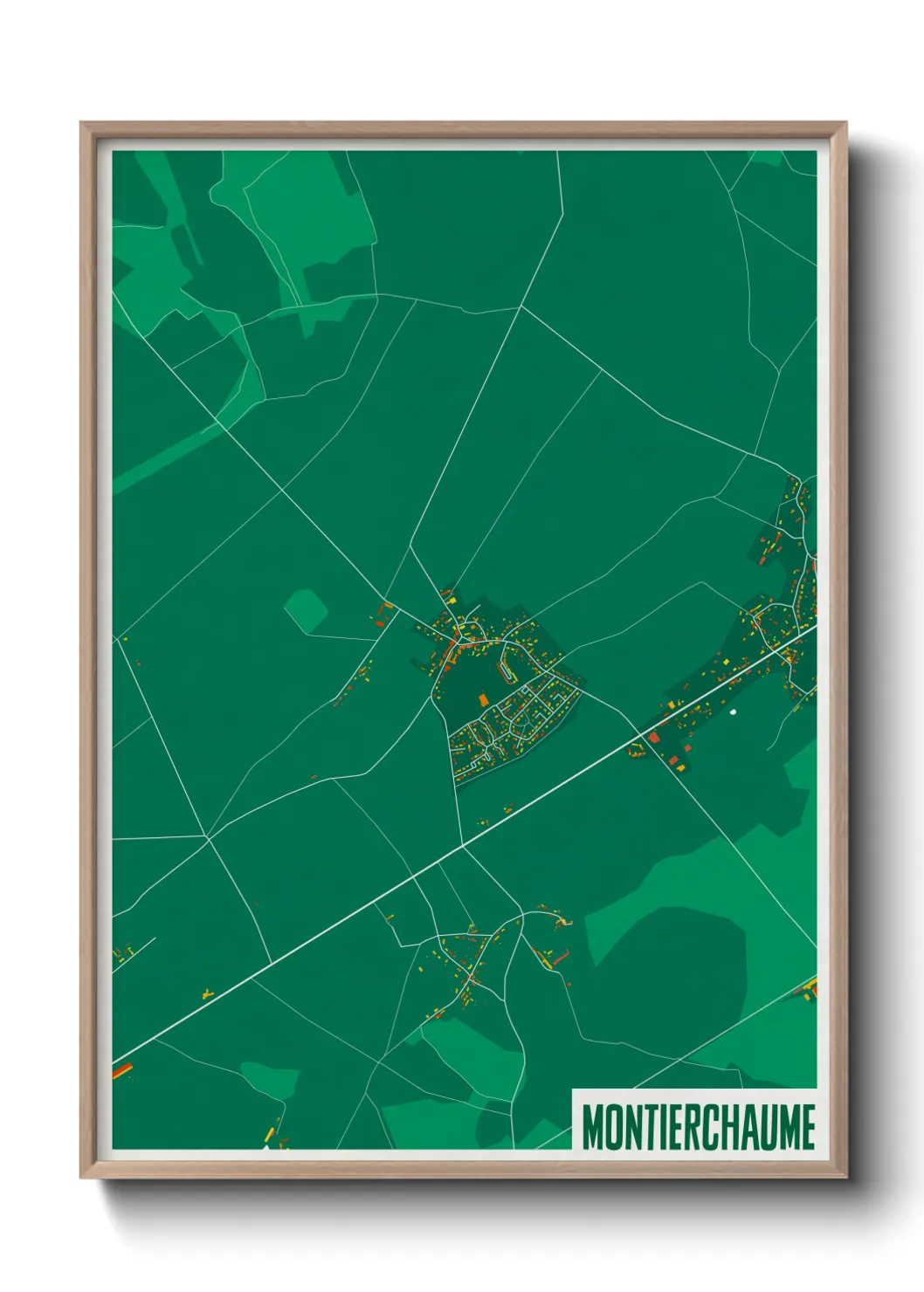 Une affiche de carte sur Montierchaume