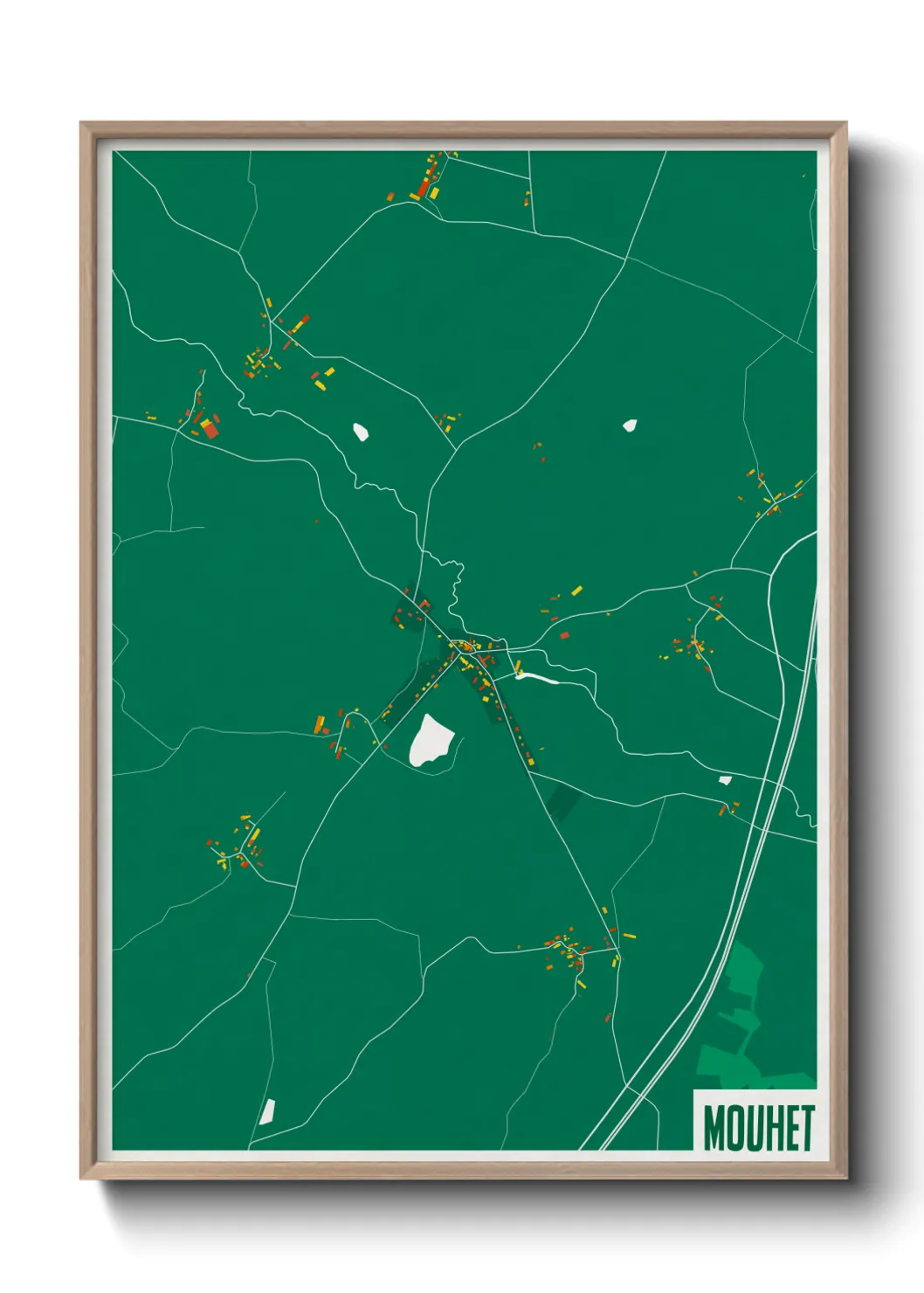 Une affiche de carte sur Mouhet