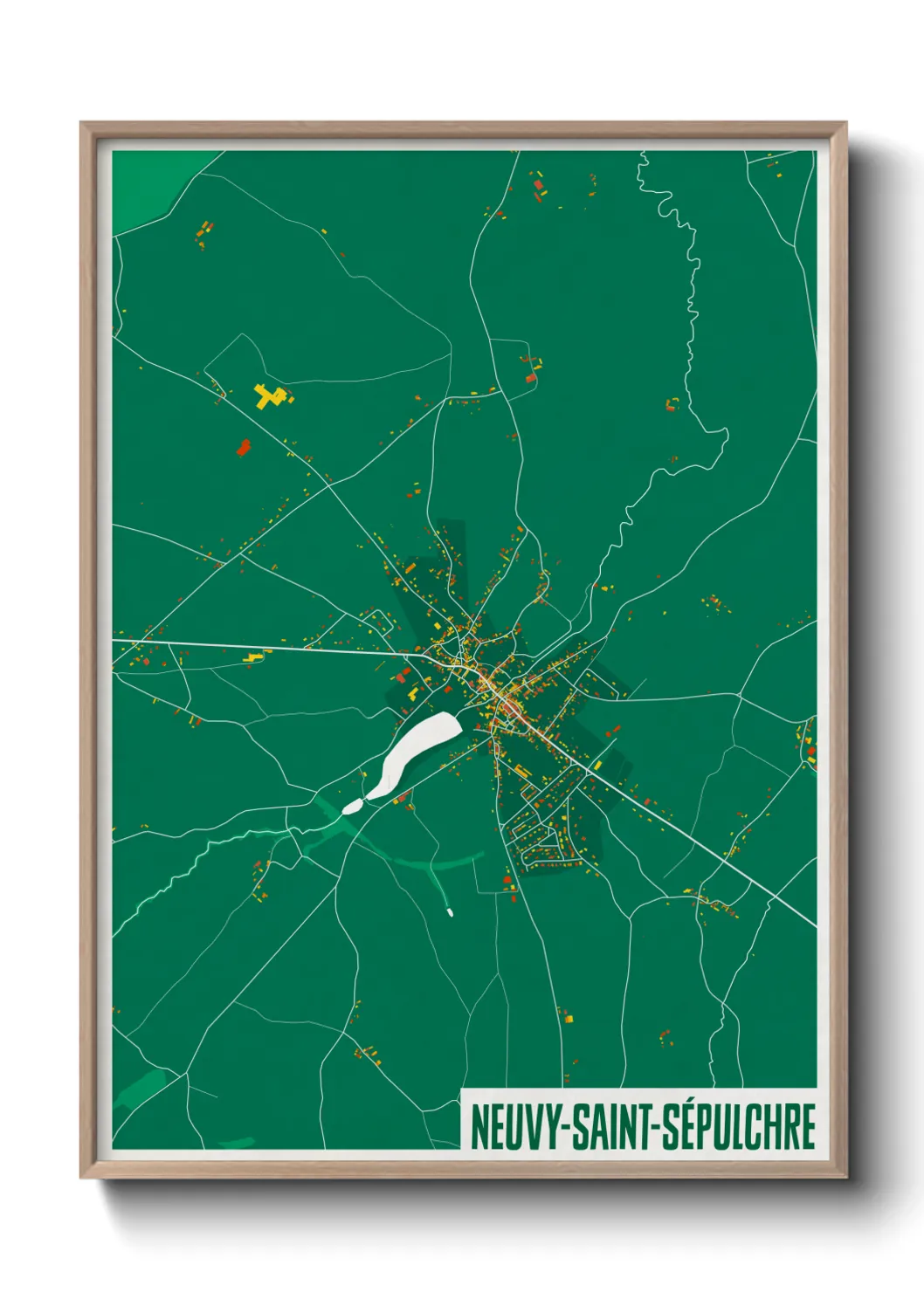 Une affiche de carte sur Neuvy-Saint-Sépulchre