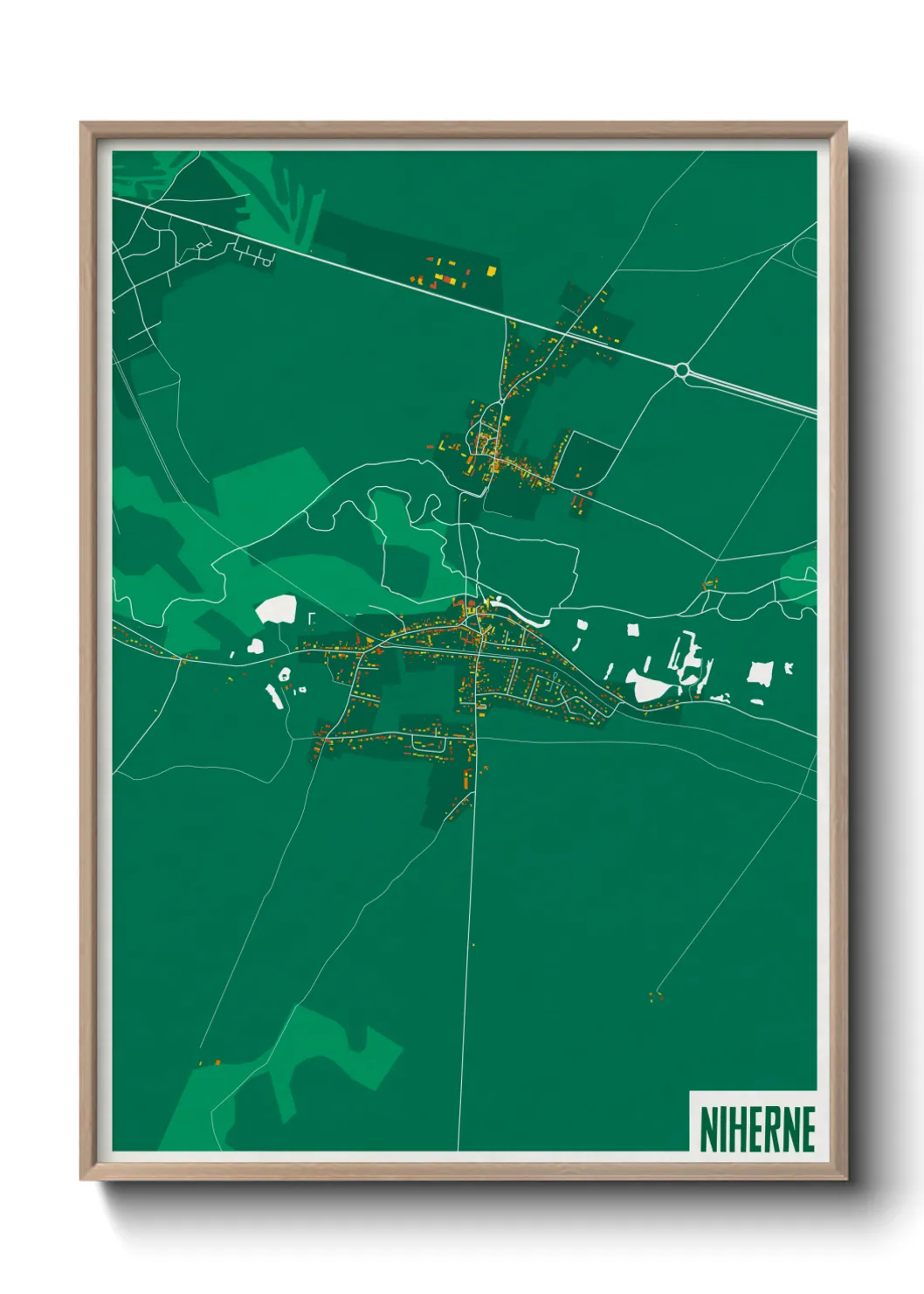 Une affiche de carte sur Niherne