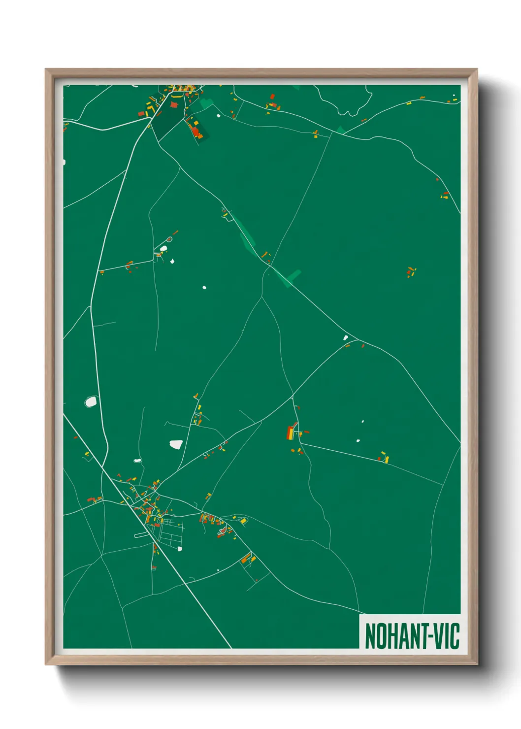 Une affiche de carte sur Nohant-Vic