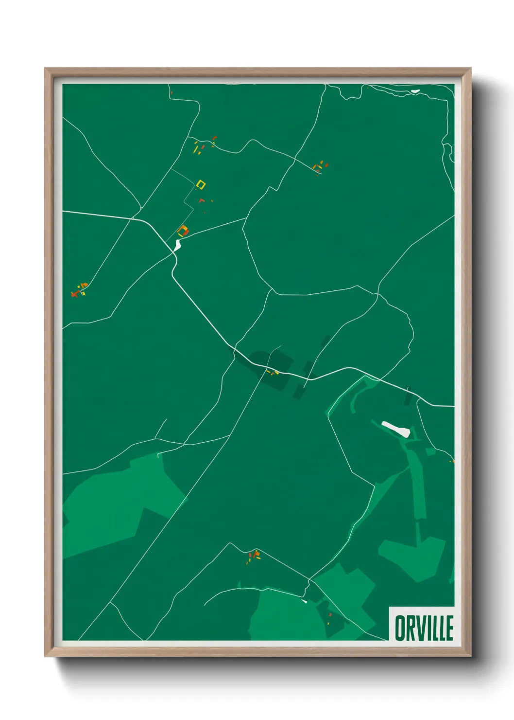 Une affiche de carte sur Orville