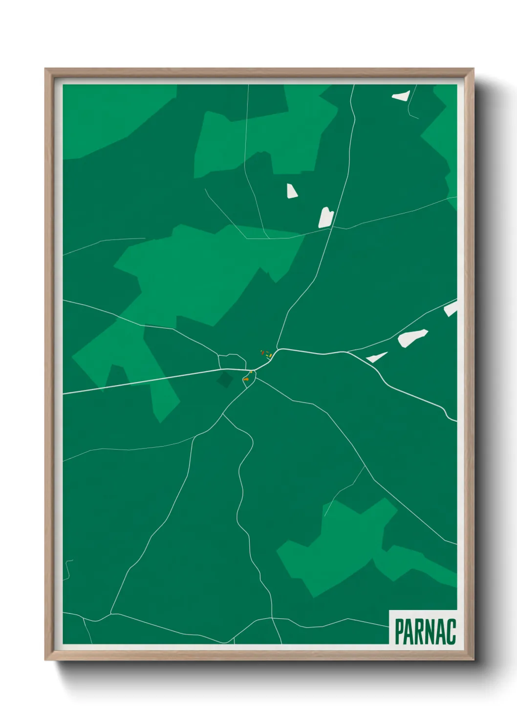Une affiche de carte sur Parnac