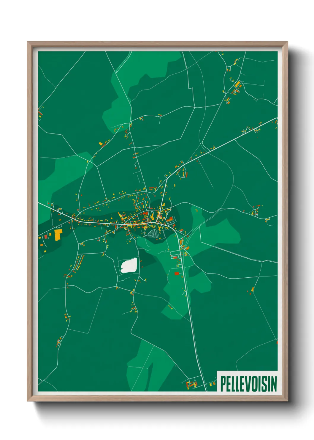 Une affiche de carte sur Pellevoisin