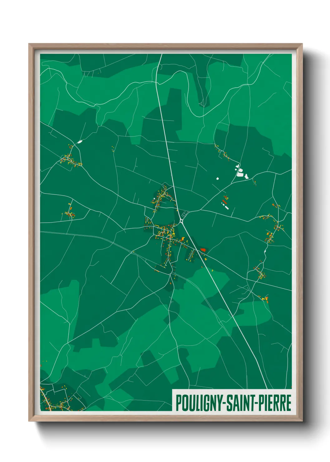Une affiche de carte sur Pouligny-Saint-Pierre