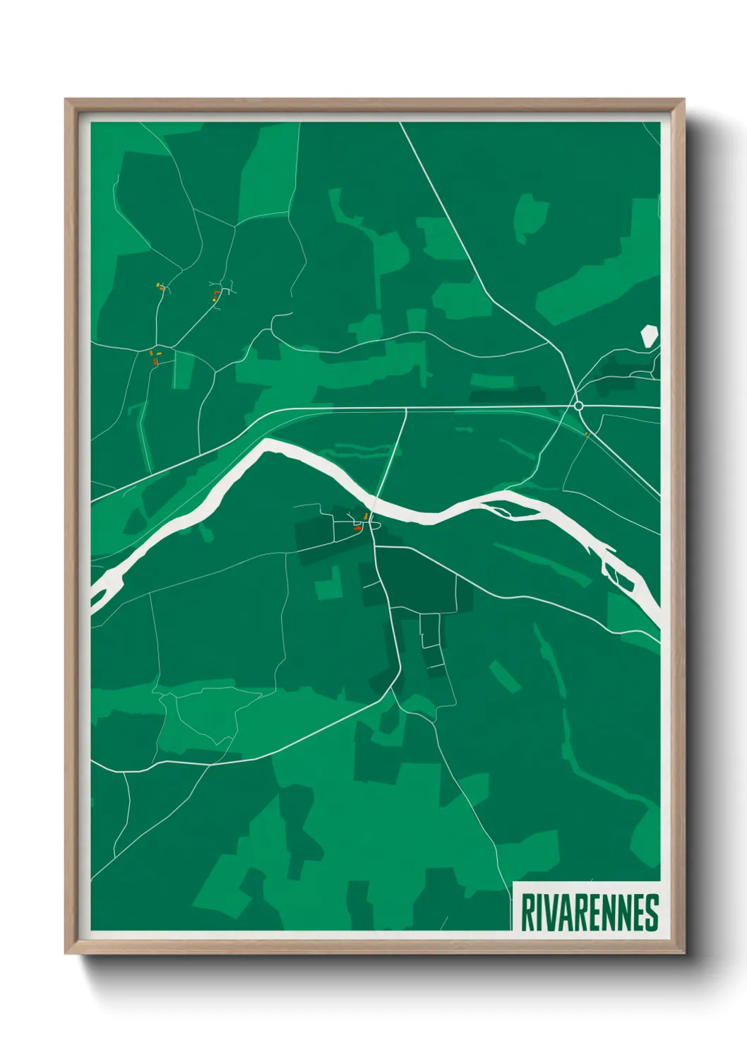 Une affiche de carte sur Rivarennes