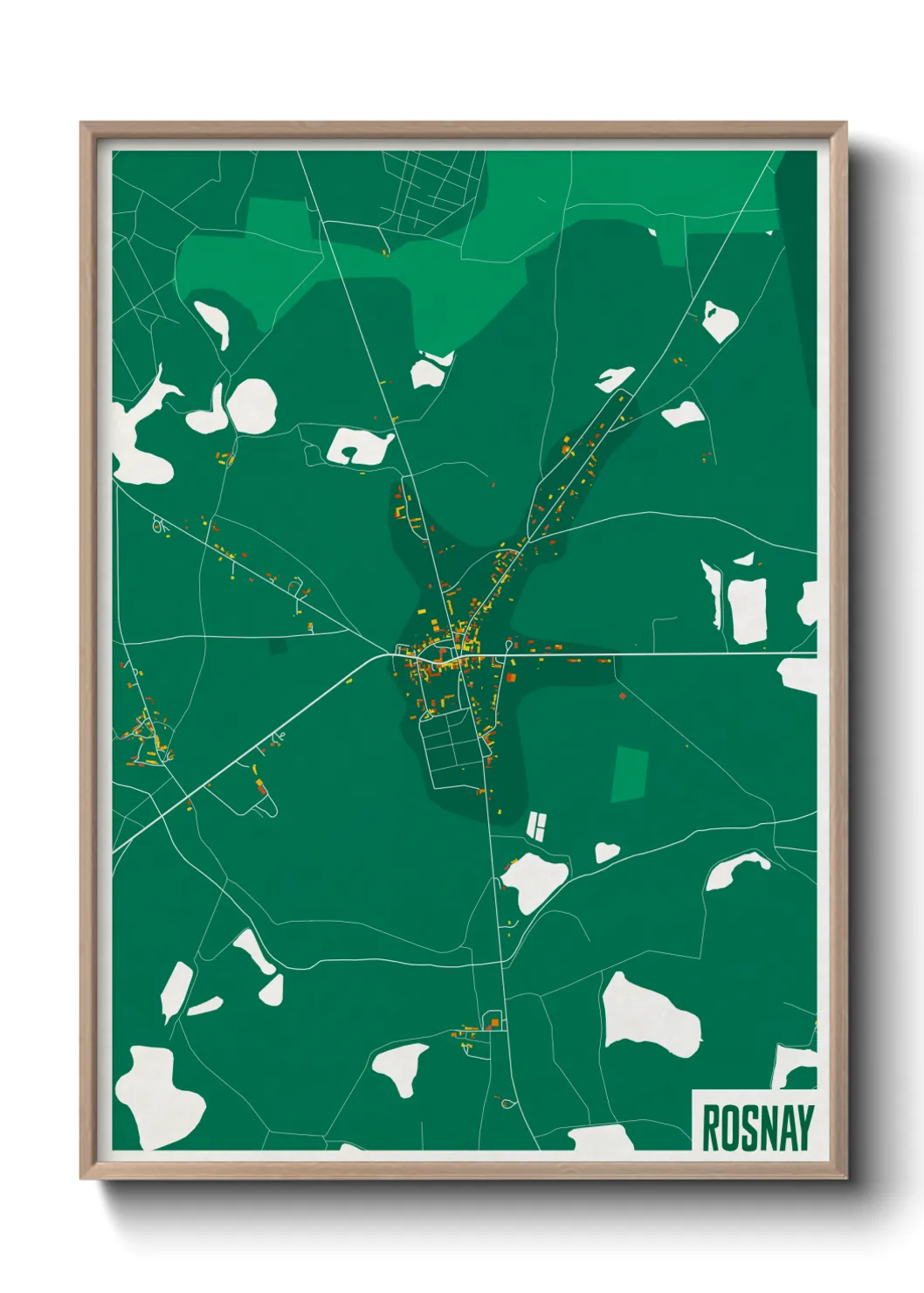 Une affiche de carte sur Rosnay