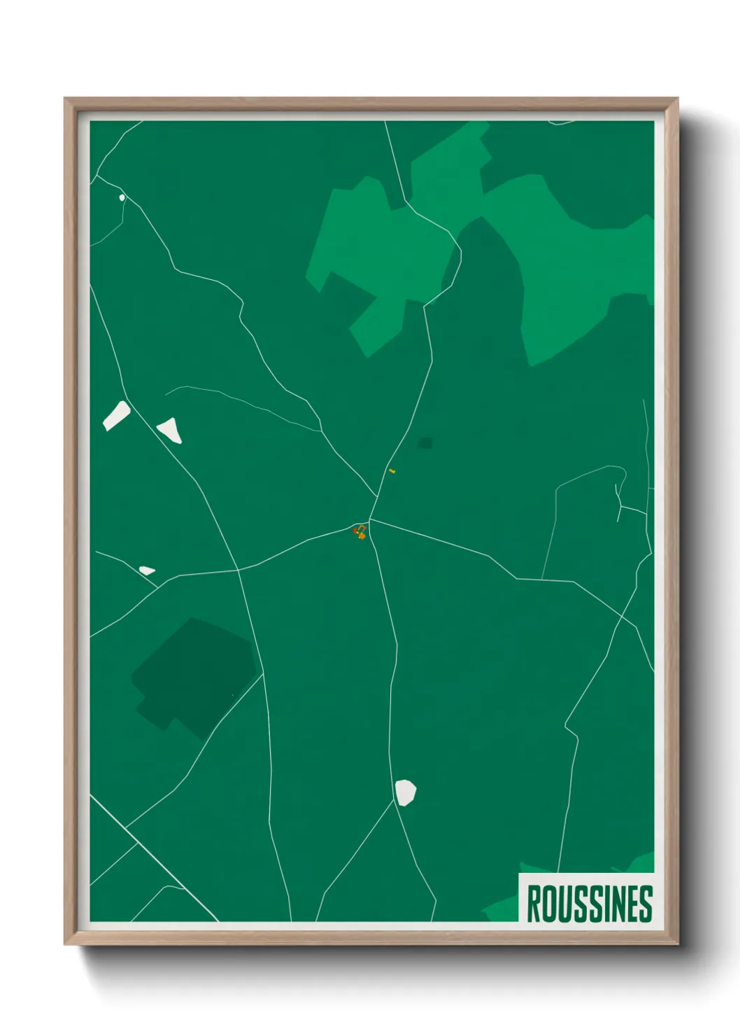 Une affiche de carte sur Roussines