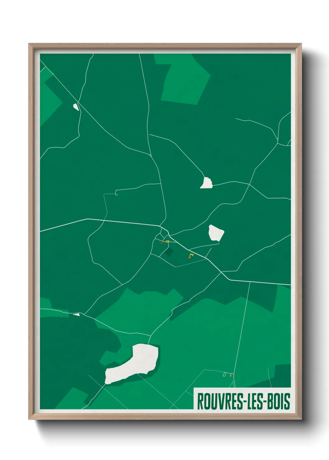 Une affiche de carte sur Rouvres-les-Bois