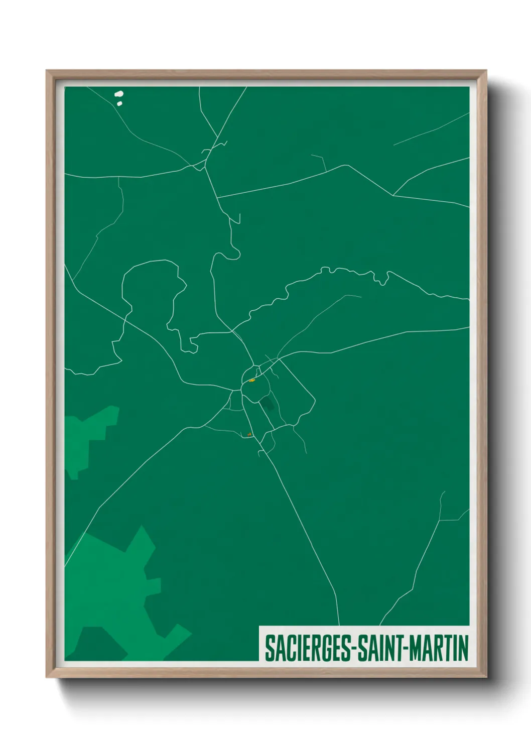 Une affiche de carte sur Sacierges-Saint-Martin