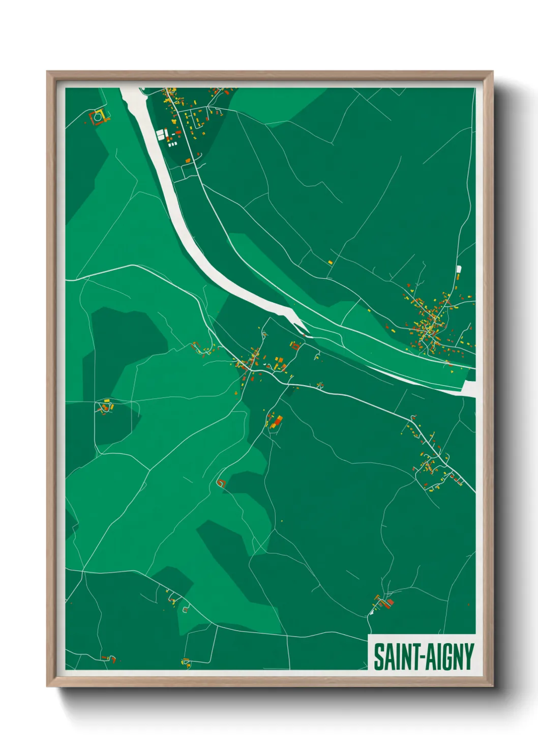 Une affiche de carte sur Saint-Aigny