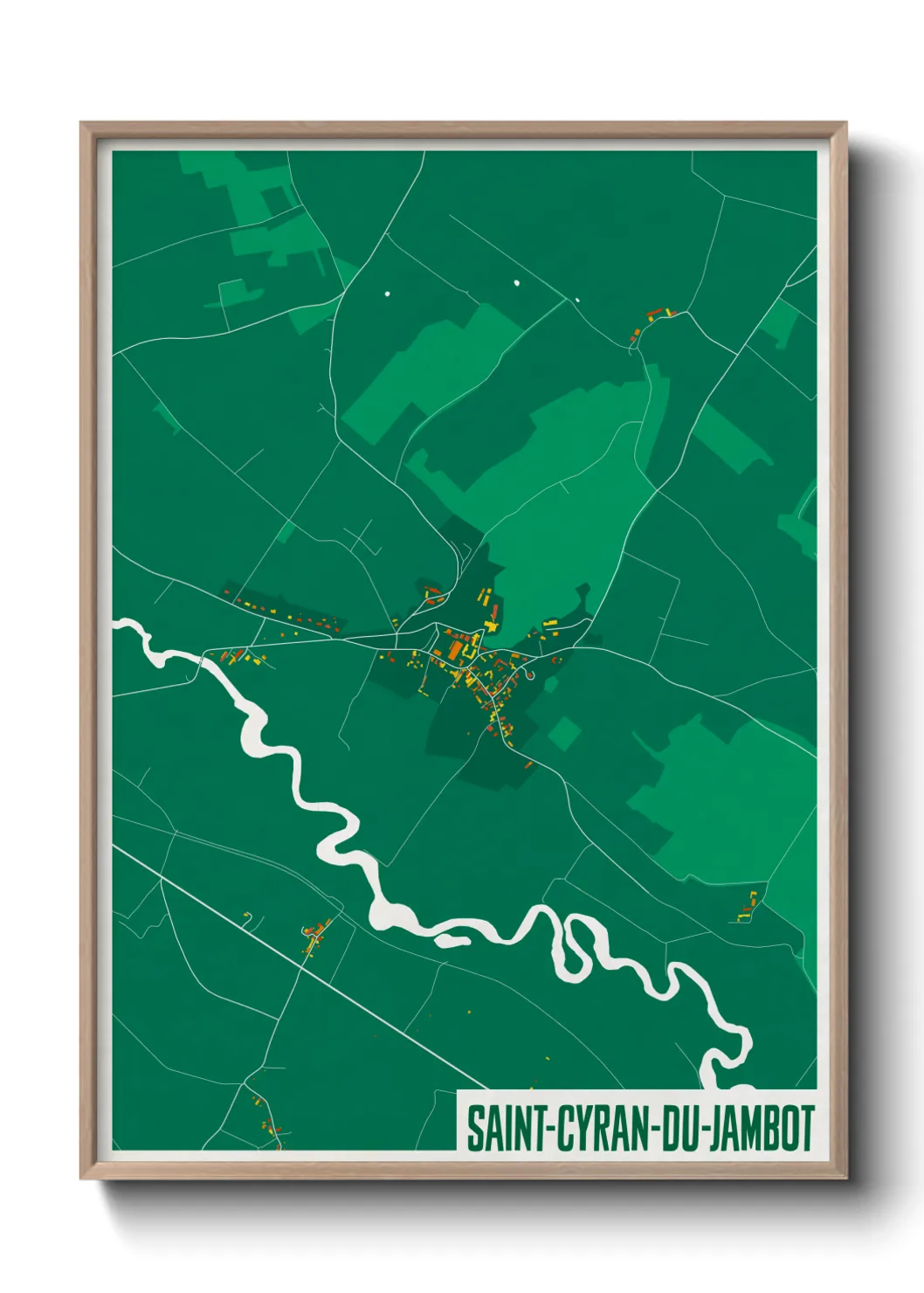 Une affiche de carte sur Saint-Cyran-du-Jambot