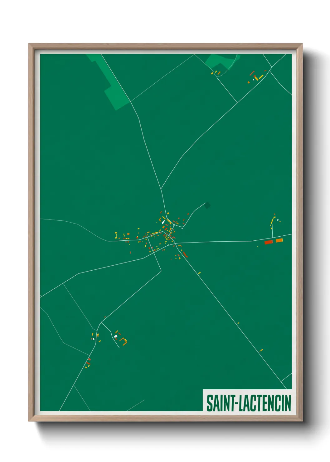 Une affiche de carte sur Saint-Lactencin
