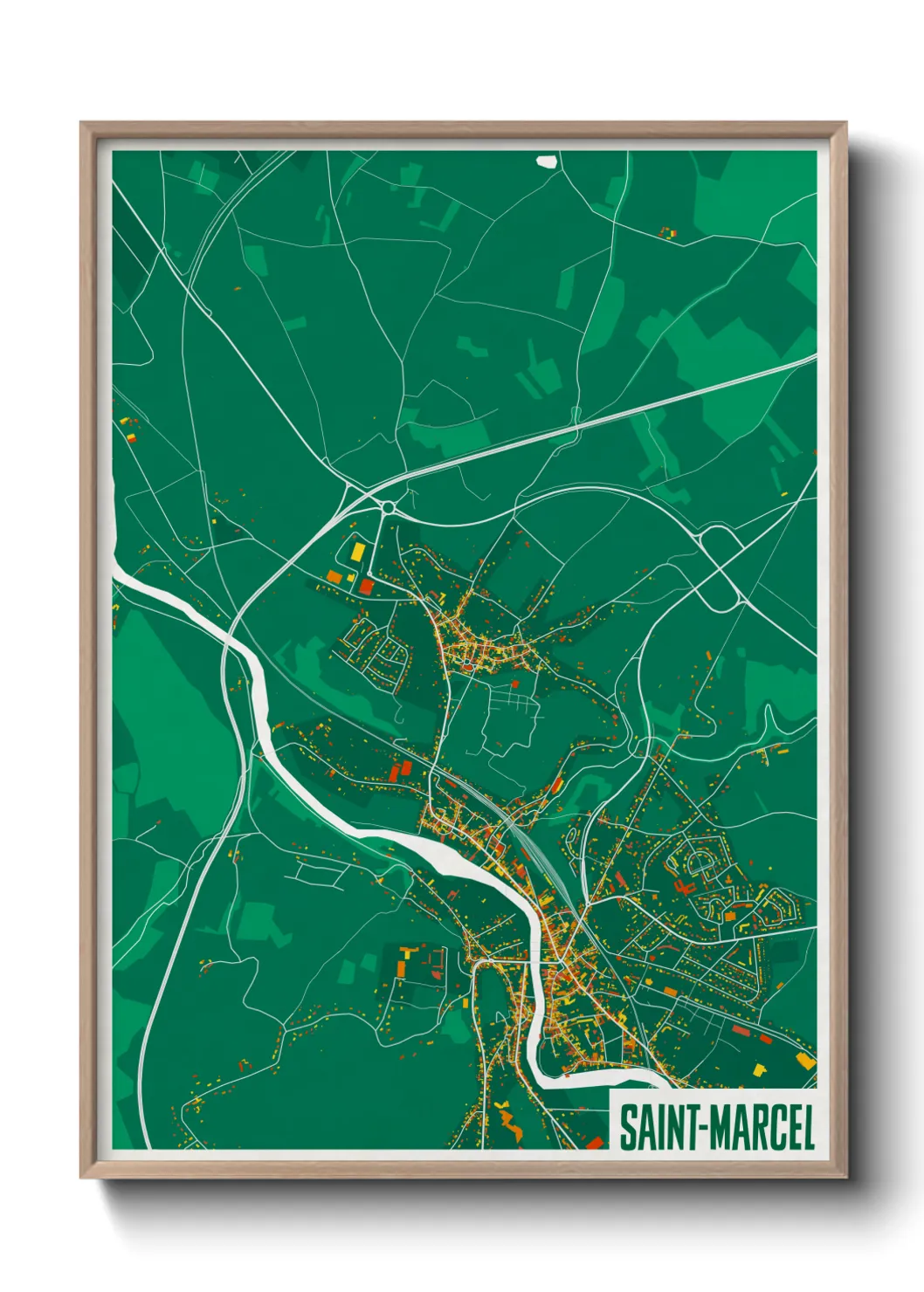 Une affiche de carte sur Saint-Marcel