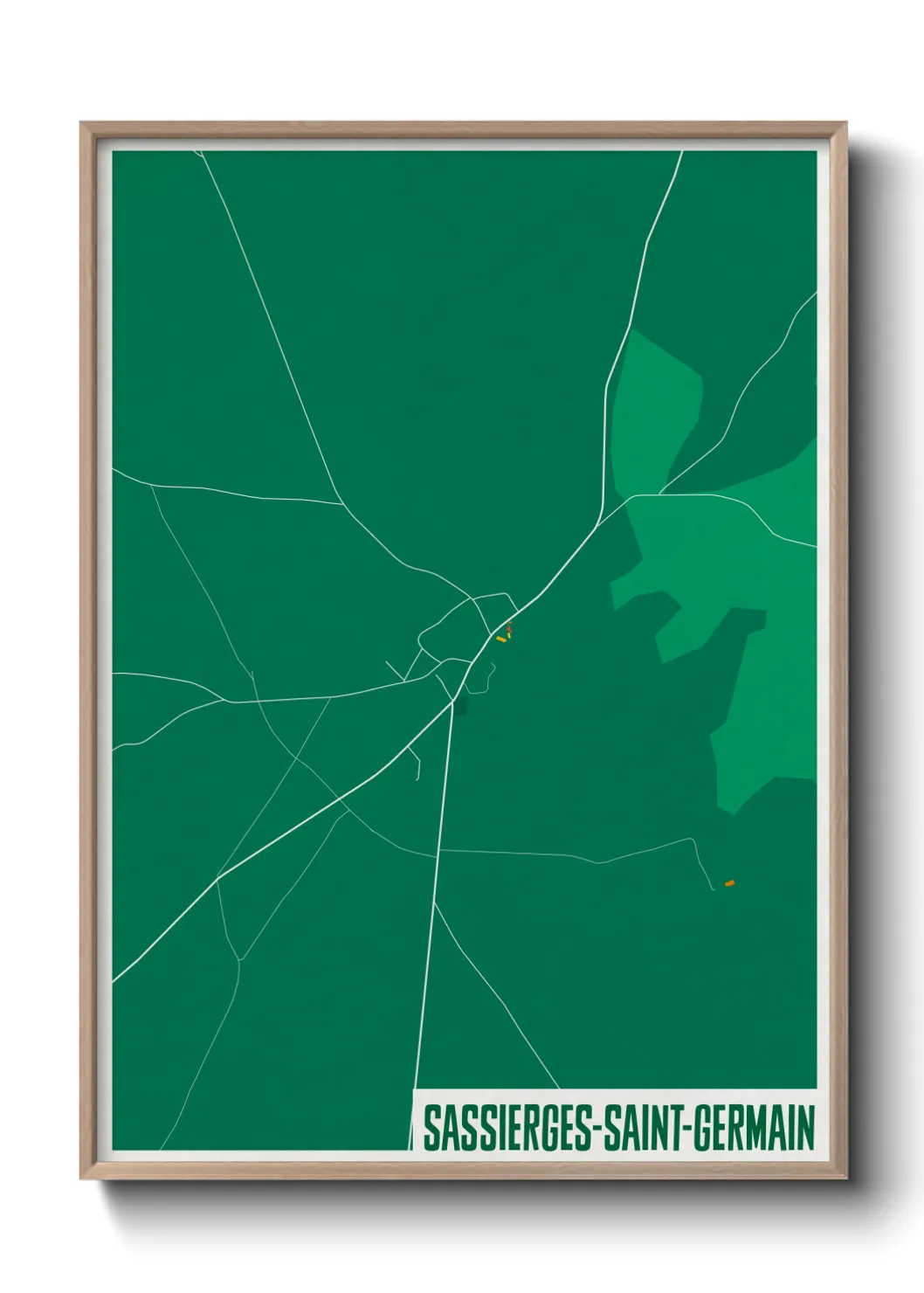 Une affiche de carte sur Sassierges-Saint-Germain