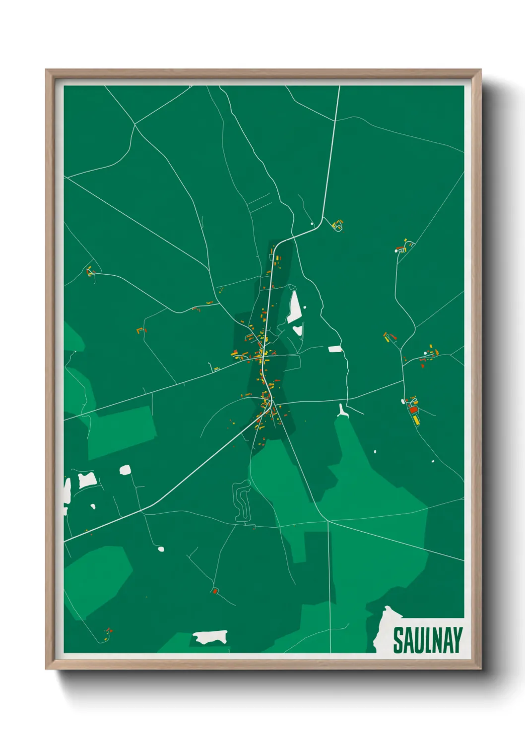 Une affiche de carte sur Saulnay