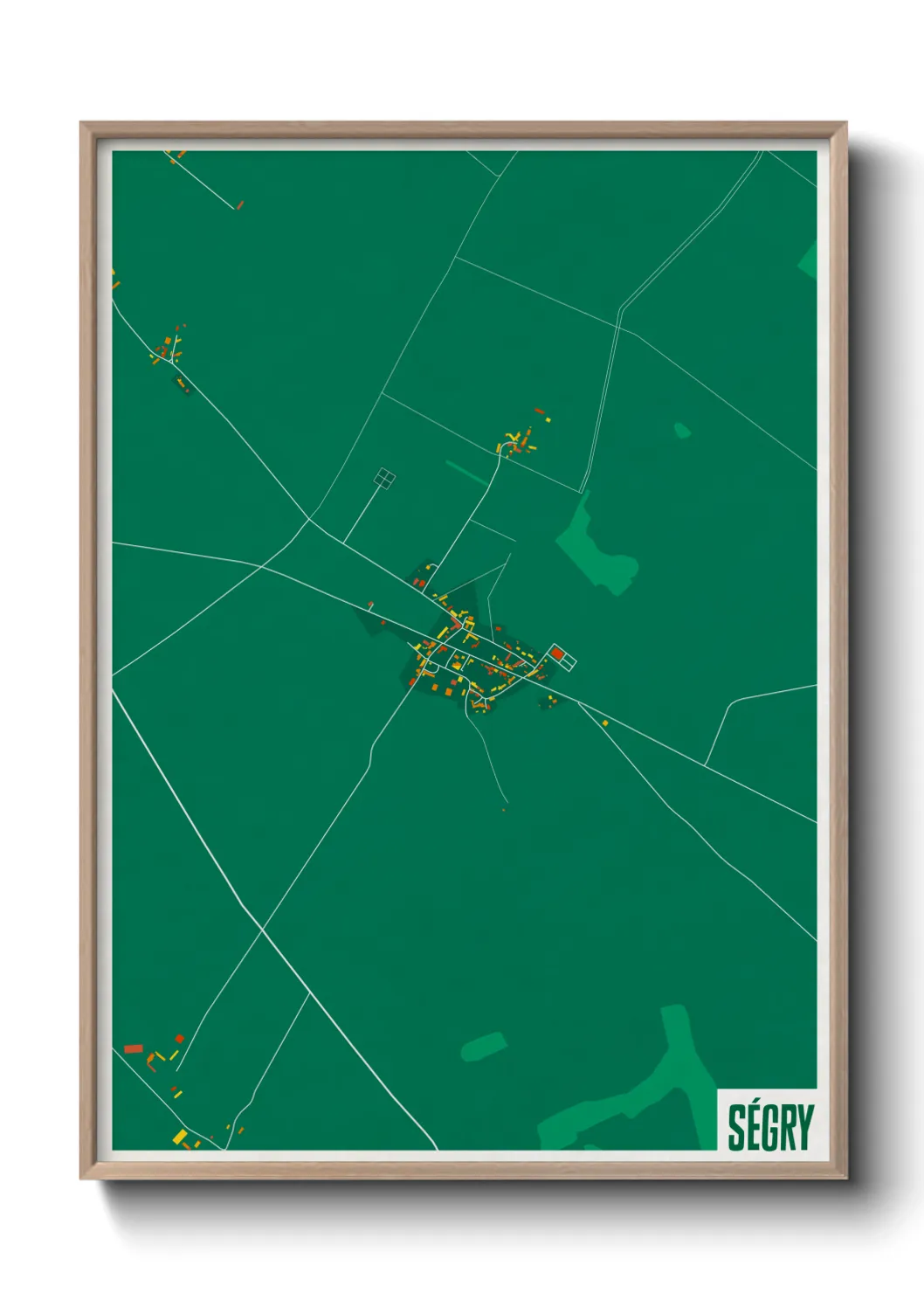 Une affiche de carte sur Ségry