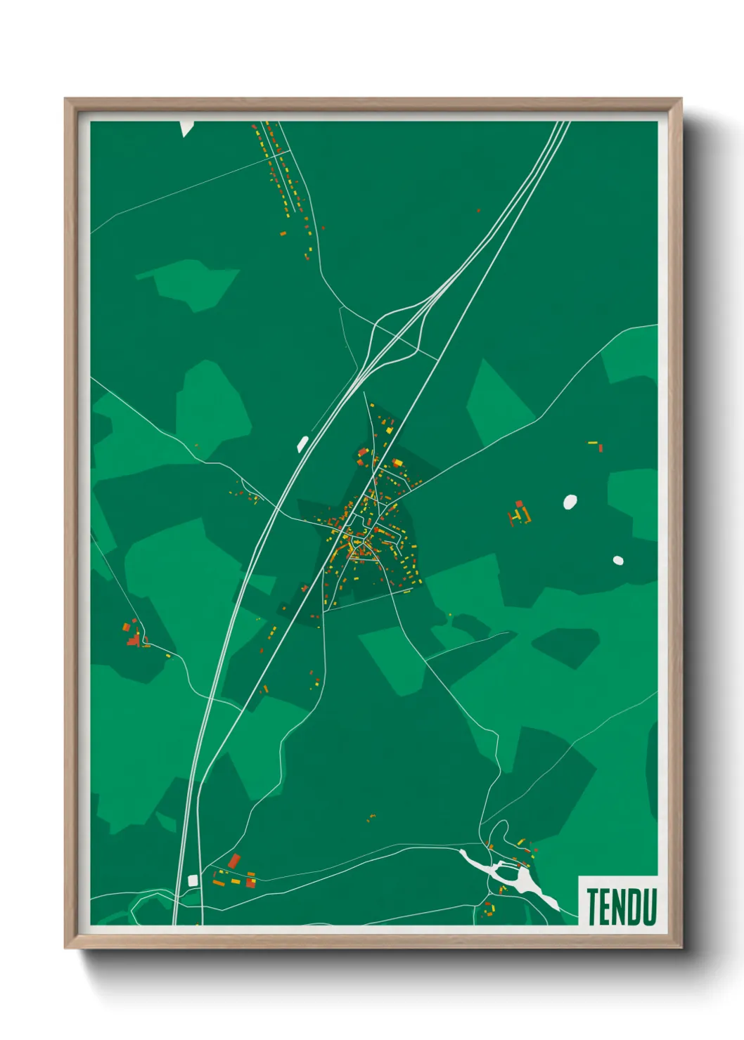 Une affiche de carte sur Tendu