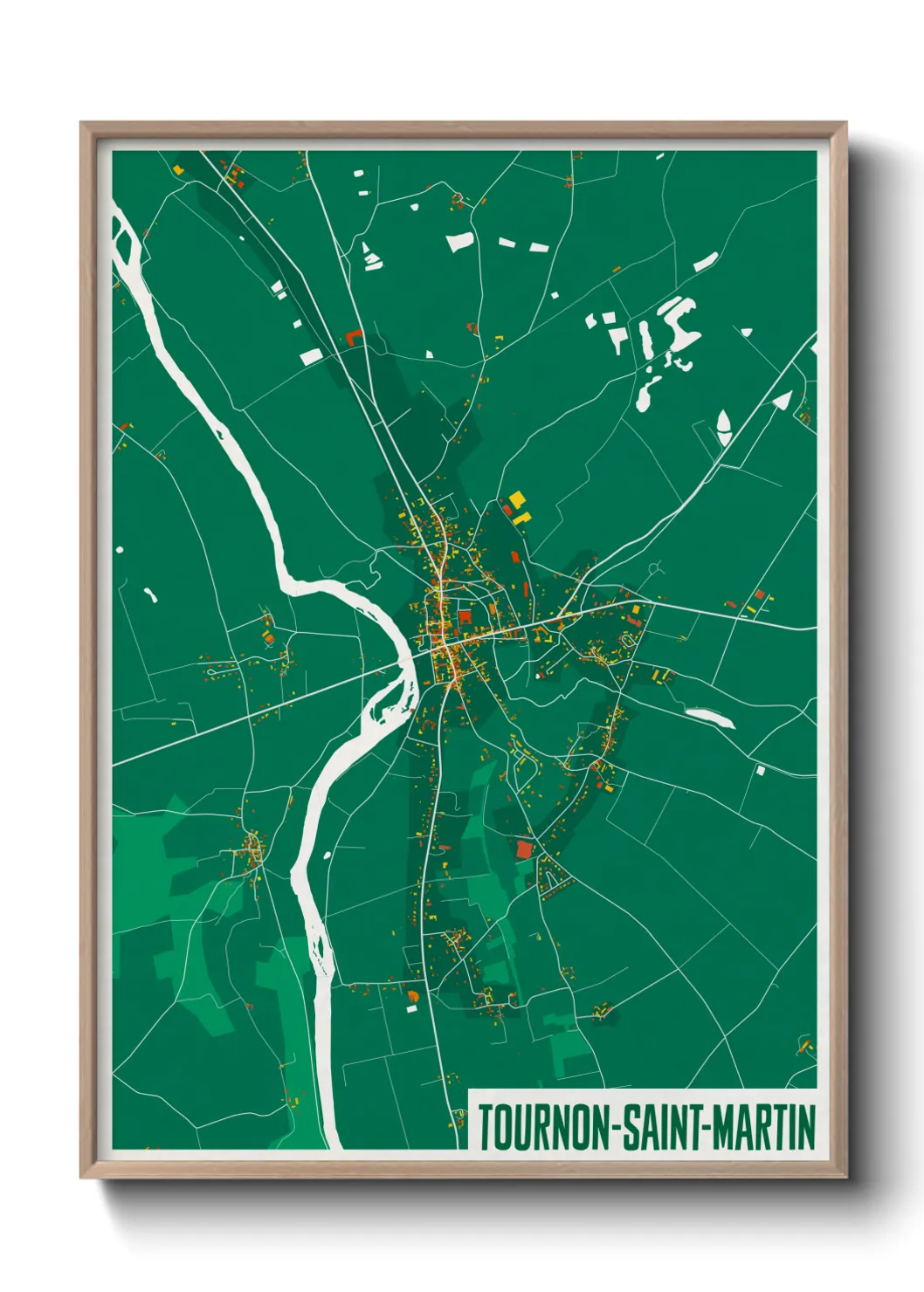 Une affiche de carte sur Tournon-Saint-Martin