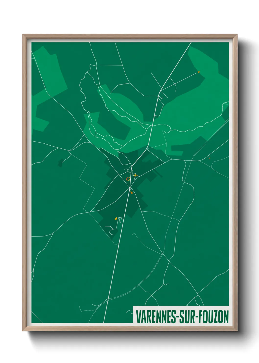 Une affiche de carte sur Varennes-sur-Fouzon