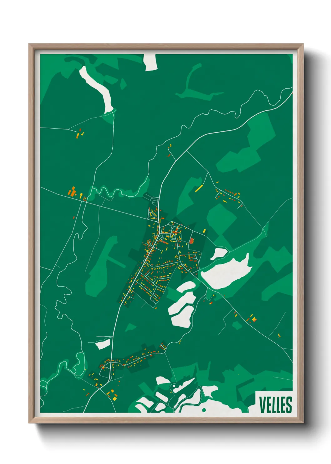 Une affiche de carte sur Velles