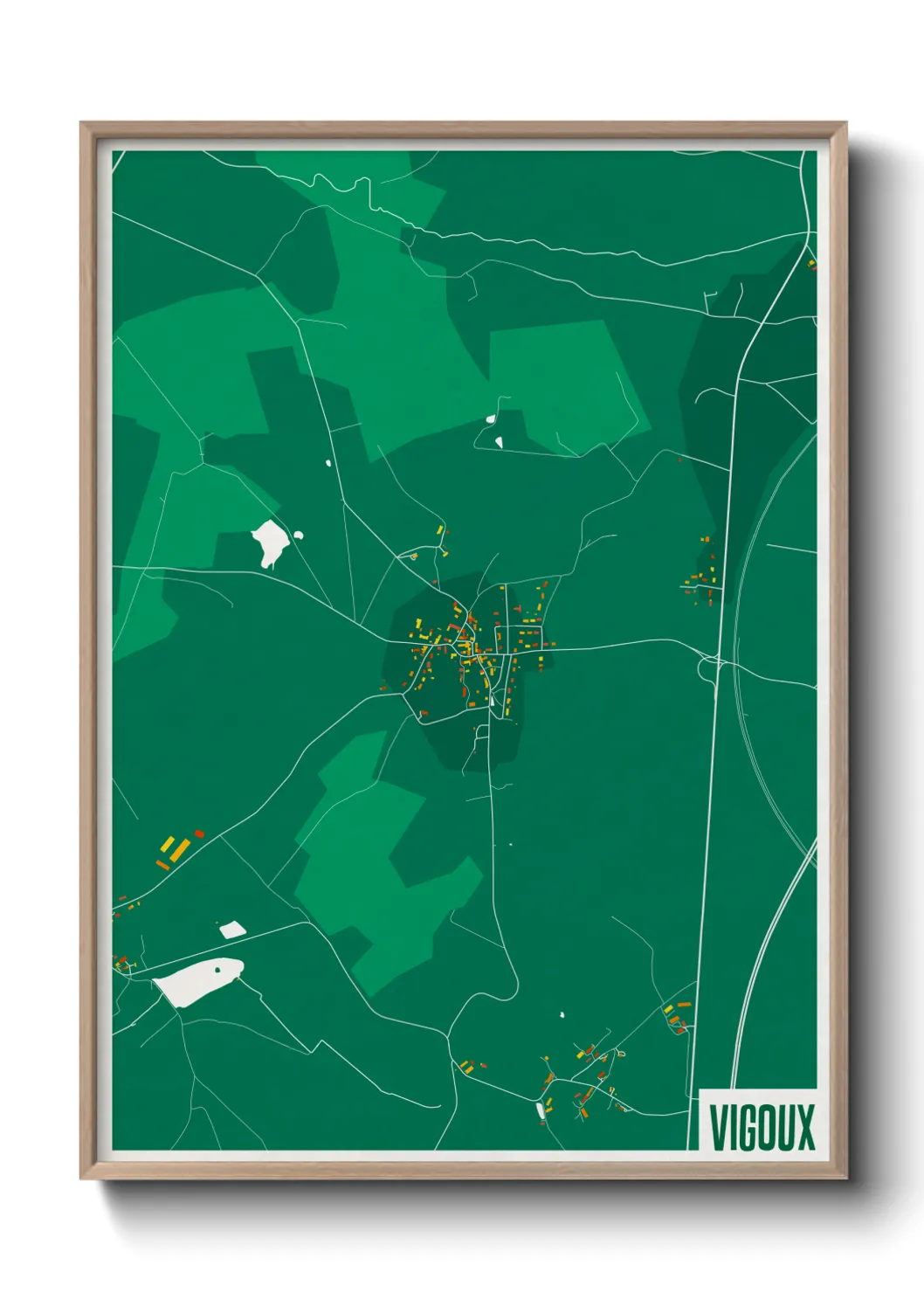 Une affiche de carte sur Vigoux