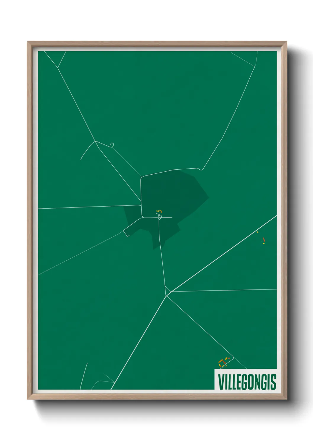 Une affiche de carte sur Villegongis