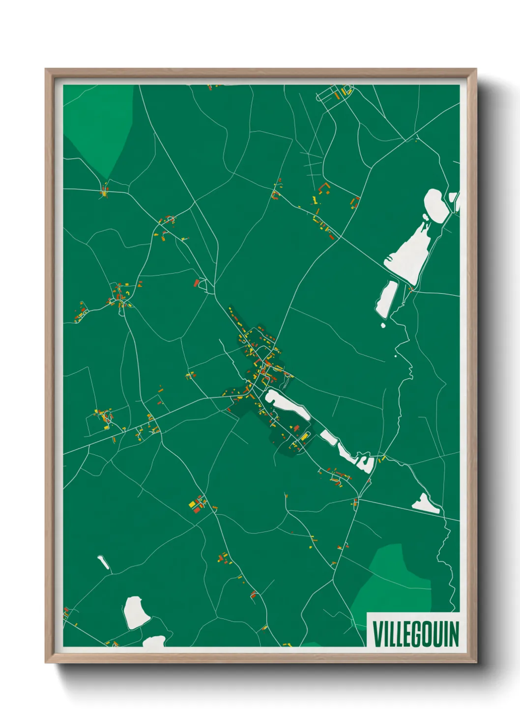 Une affiche de carte sur Villegouin