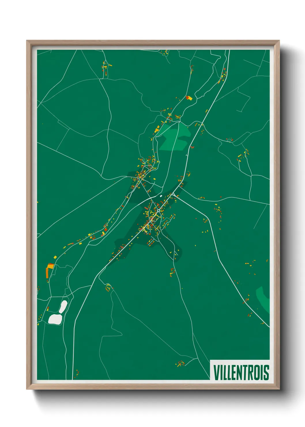 Une affiche de carte sur Villentrois