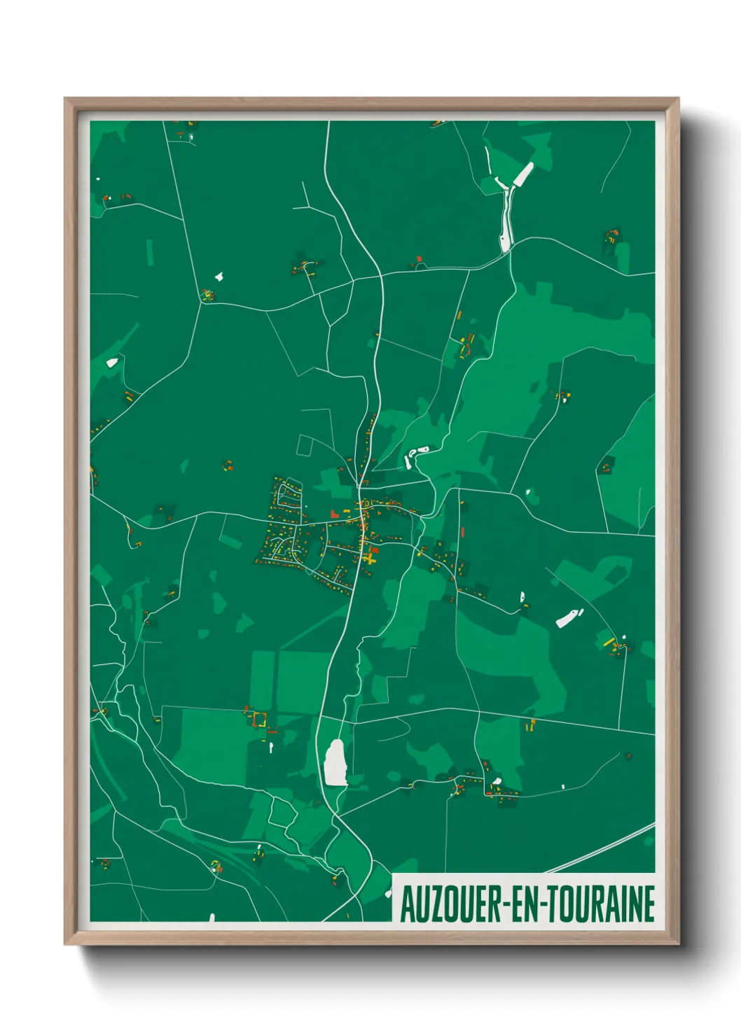 Une affiche de carte sur Auzouer-en-Touraine