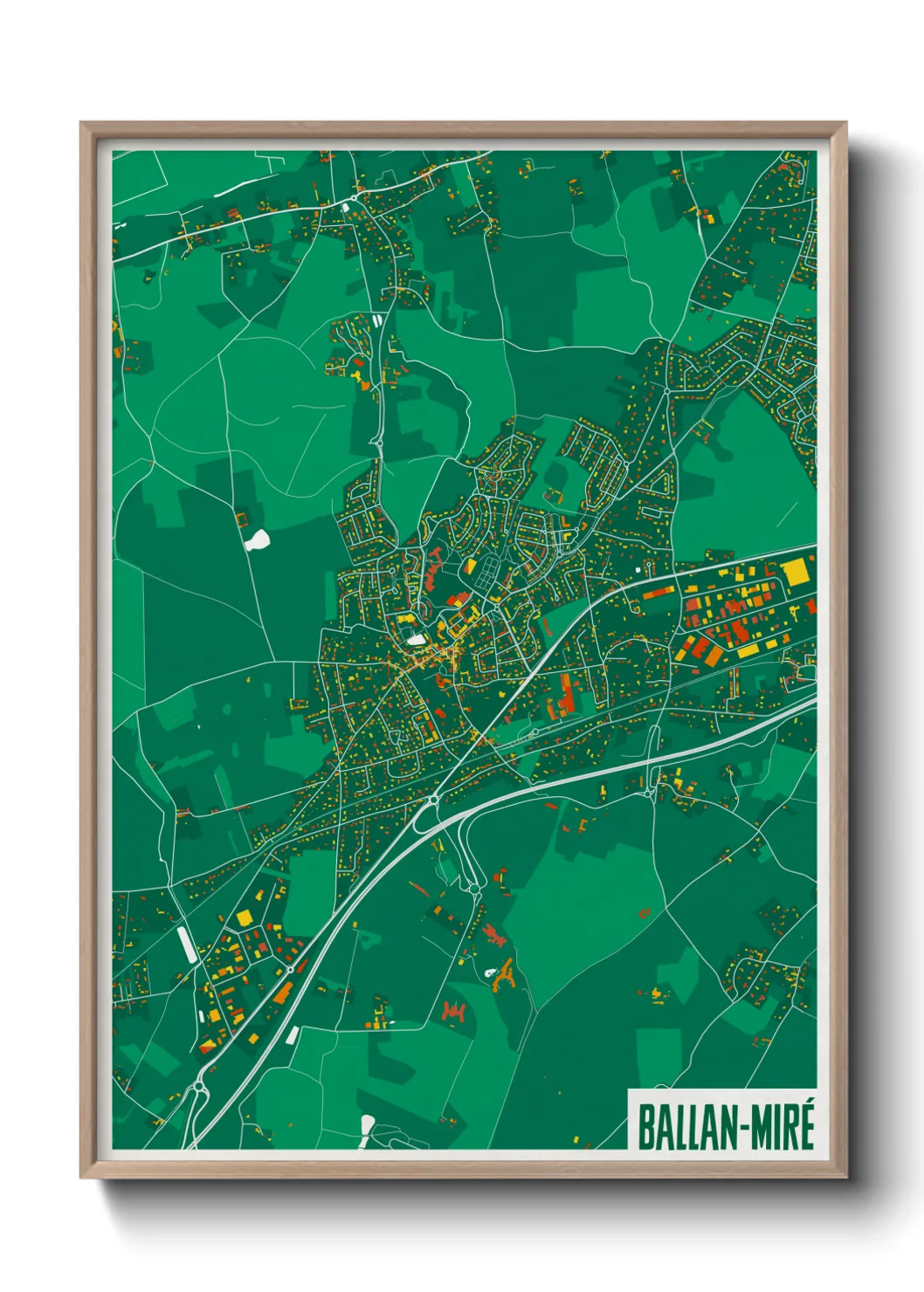 Une affiche de carte sur Ballan-Miré