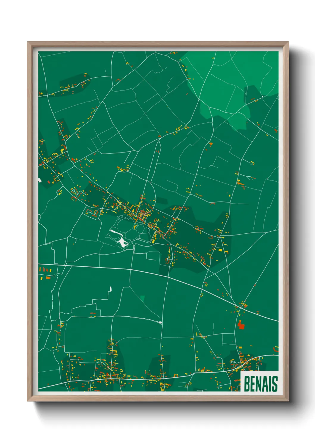 Une affiche de carte sur Benais