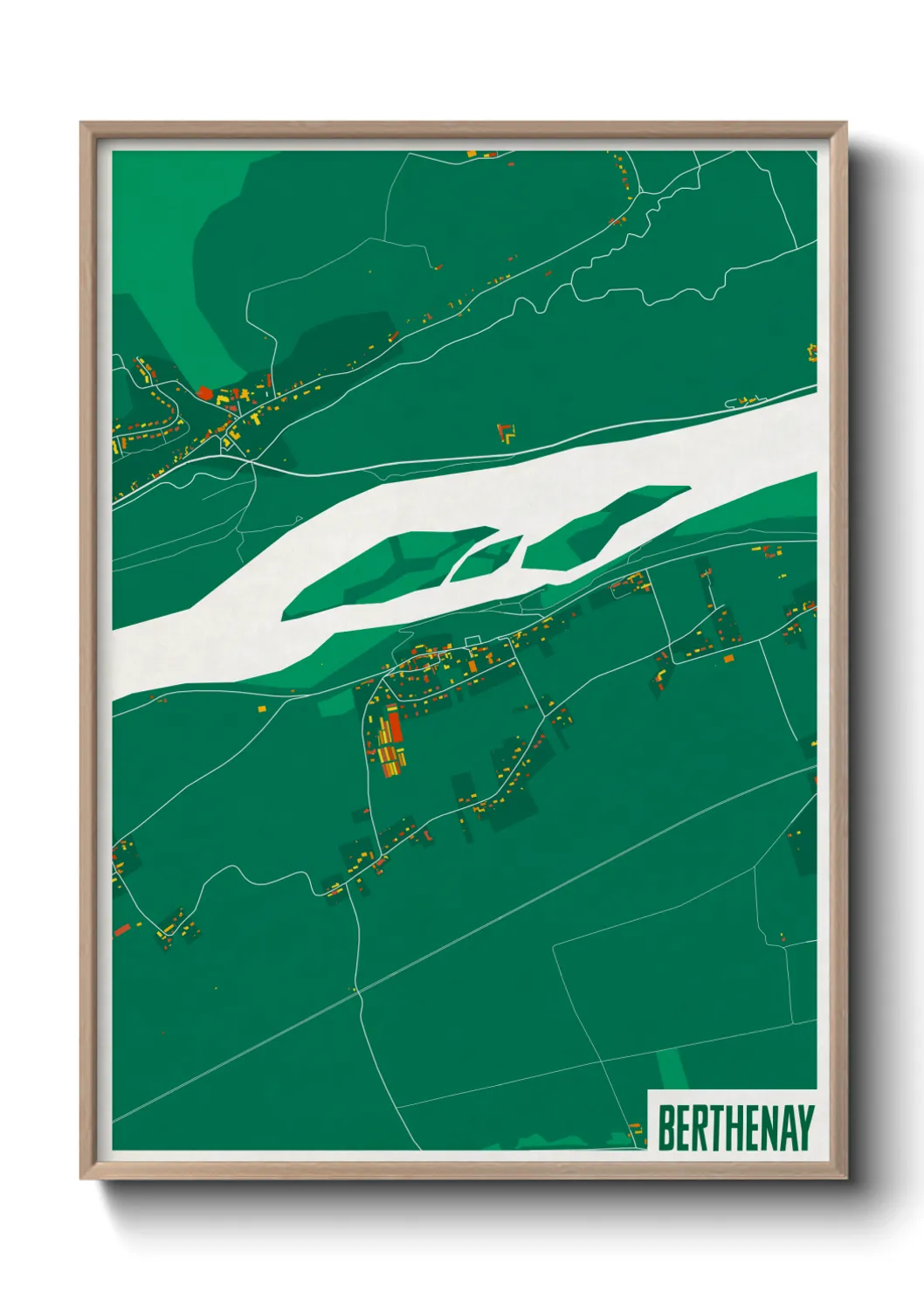 Une affiche de carte sur Berthenay