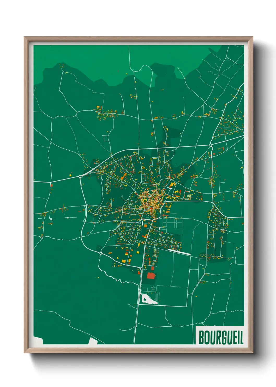 Une affiche de carte sur Bourgueil