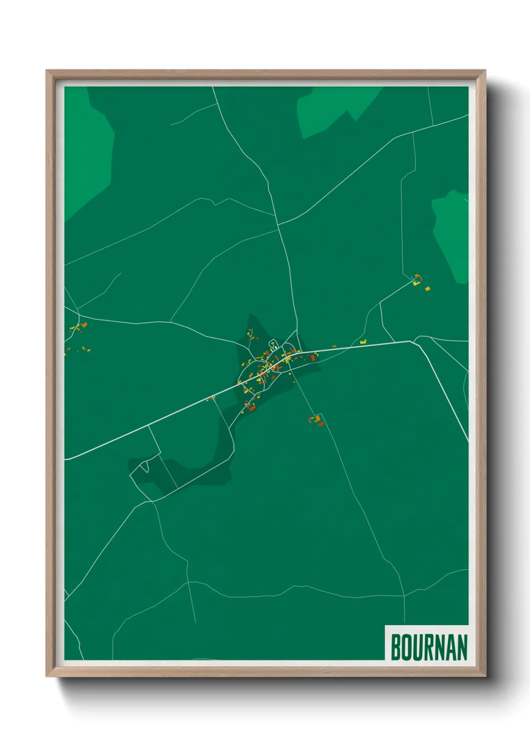 Une affiche de carte sur Bournan
