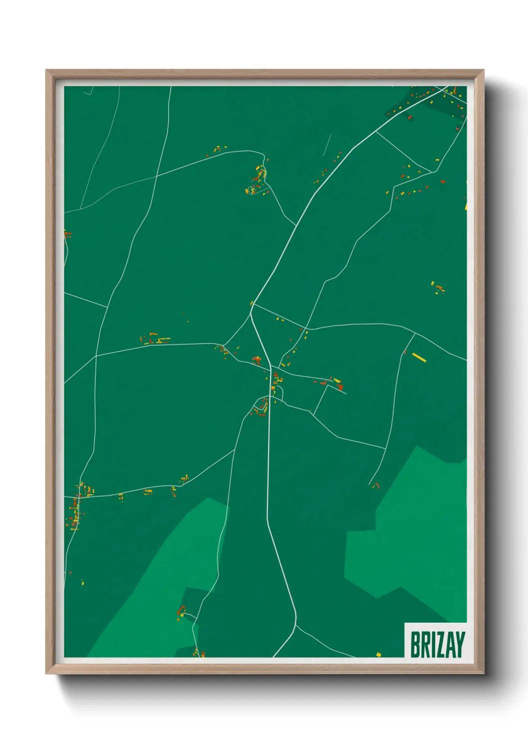 Une affiche de carte sur Brizay