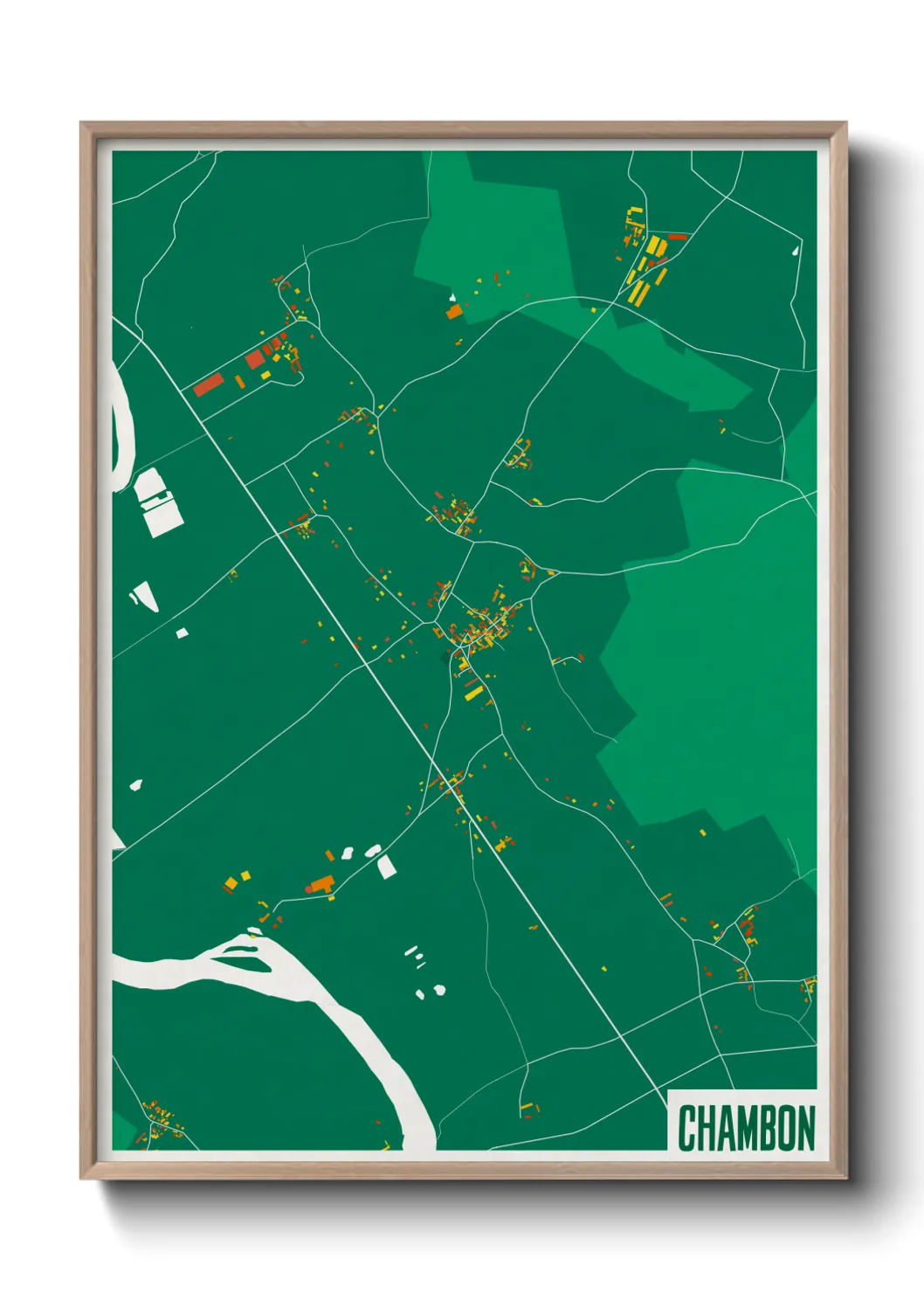 Une affiche de carte sur Chambon