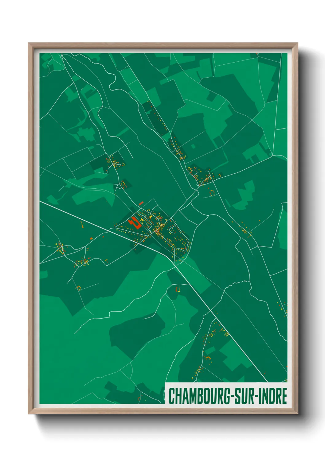 Une affiche de carte sur Chambourg-sur-Indre