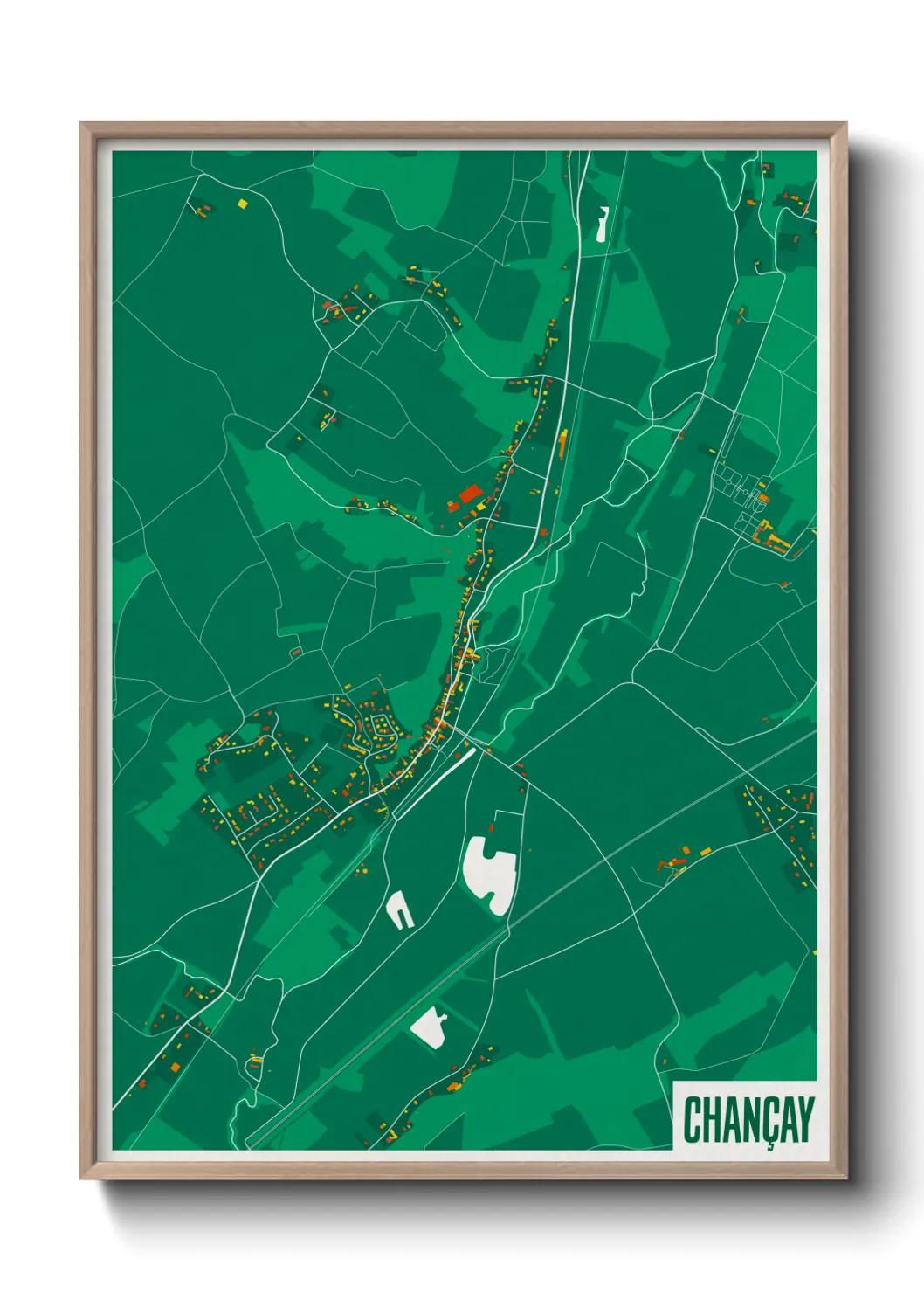 Une affiche de carte sur Chançay