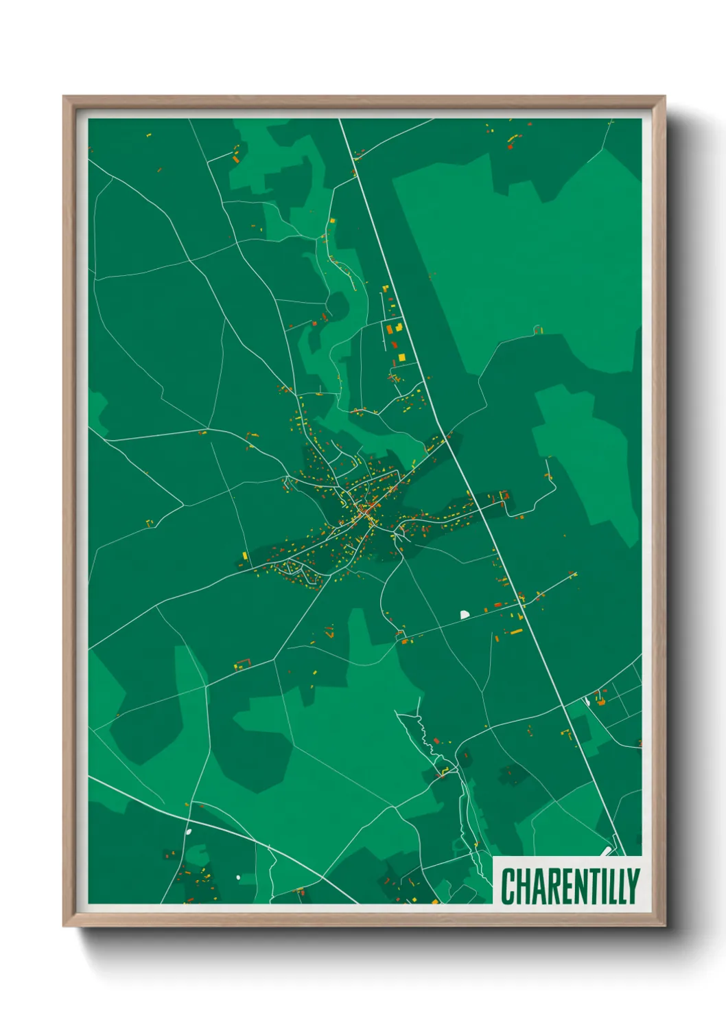 Une affiche de carte sur Charentilly