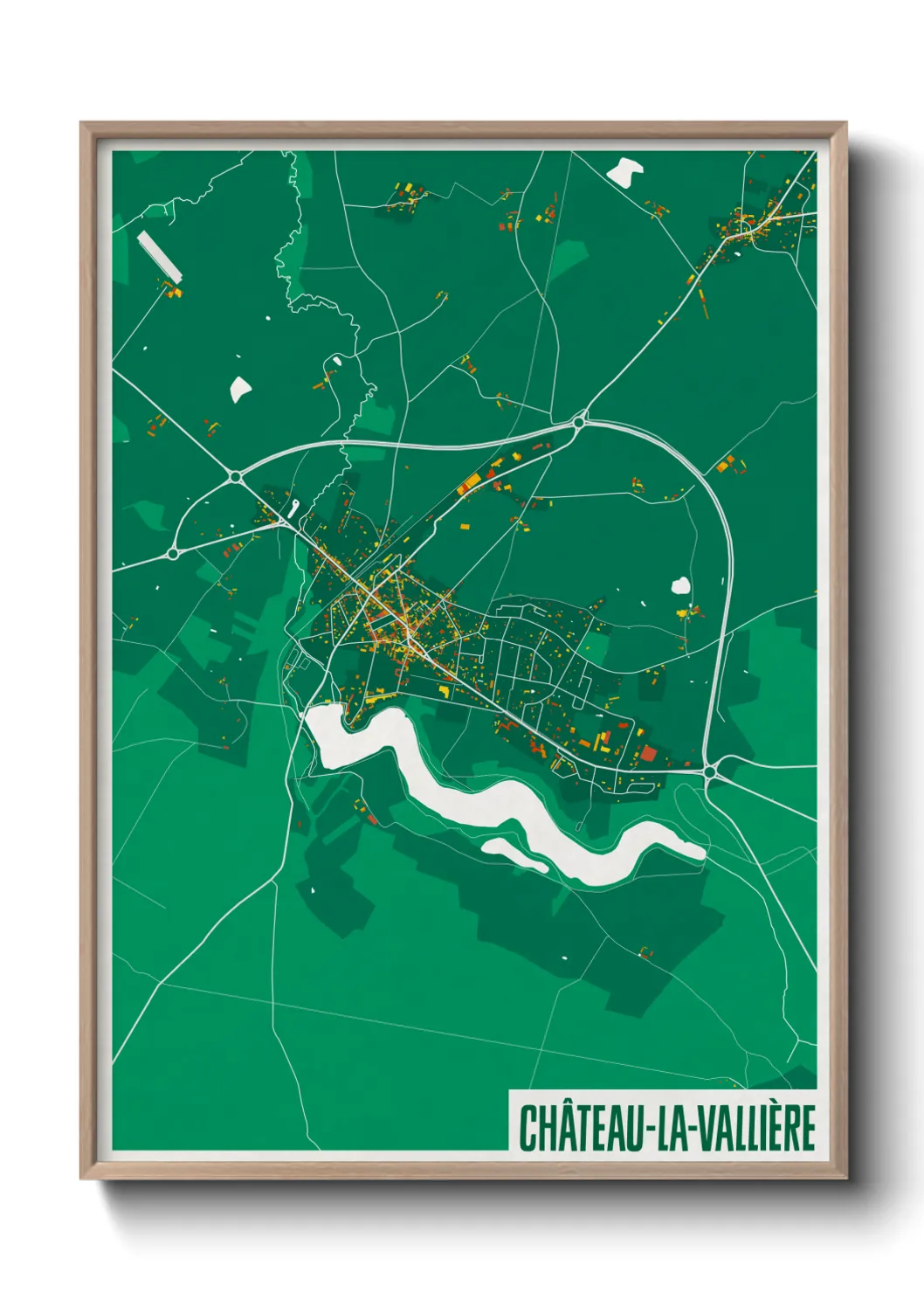 Une affiche de carte sur Château-la-Vallière