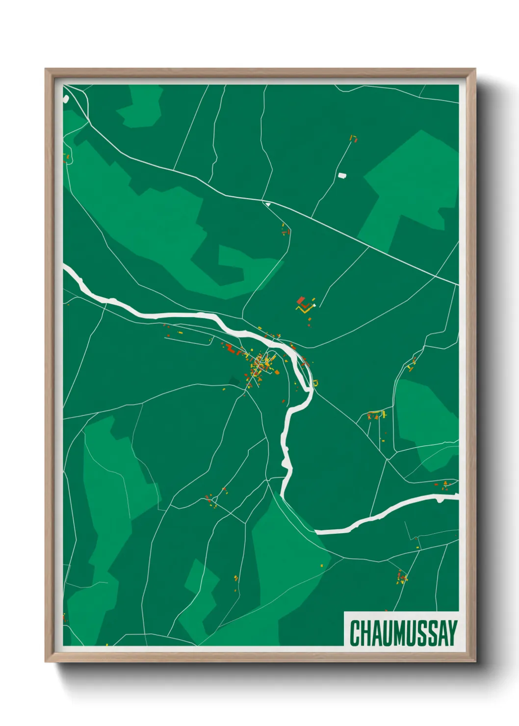 Une affiche de carte sur Chaumussay