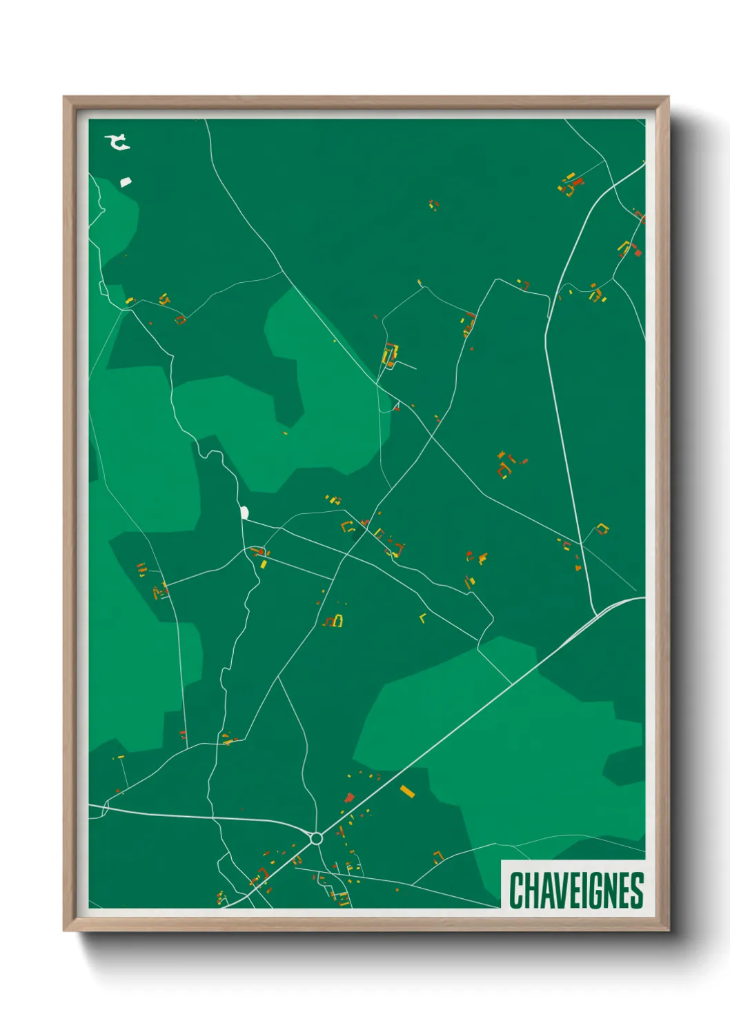 Une affiche de carte sur Chaveignes