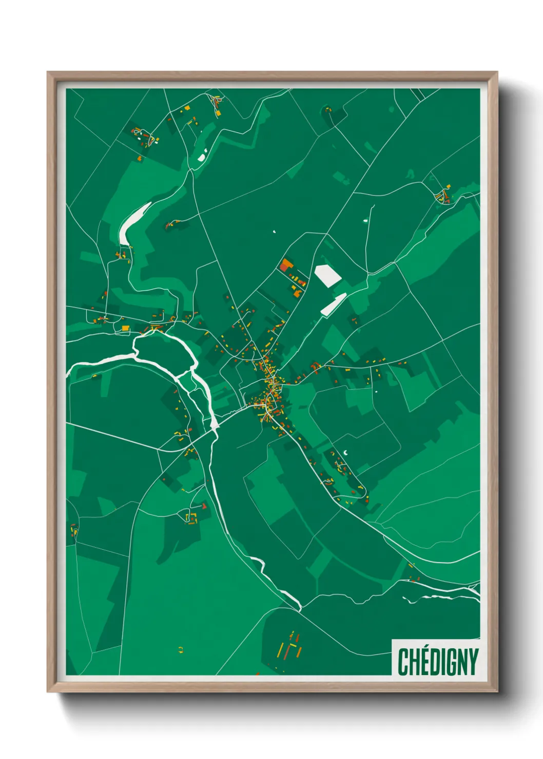 Une affiche de carte sur Chédigny