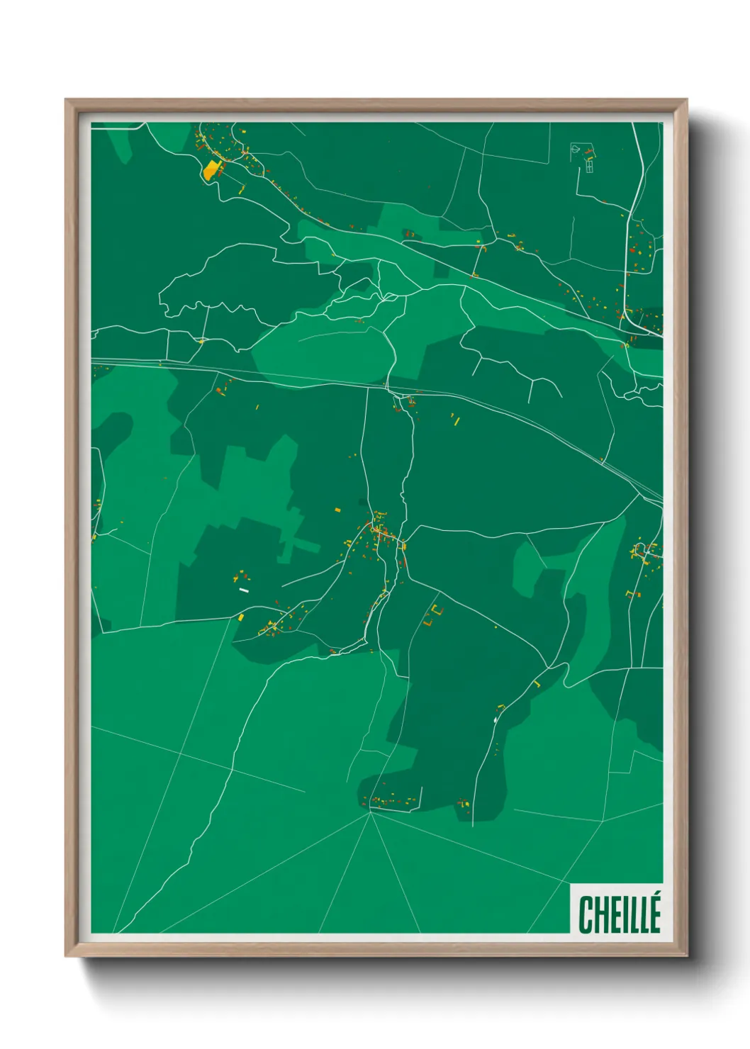 Une affiche de carte sur Cheillé