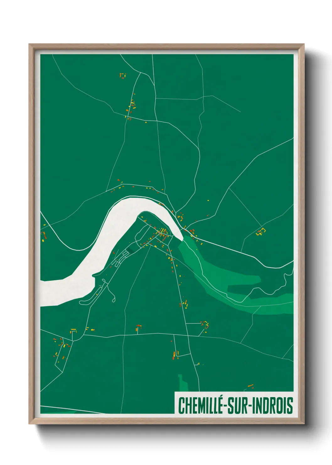Une affiche de carte sur Chemillé-sur-Indrois