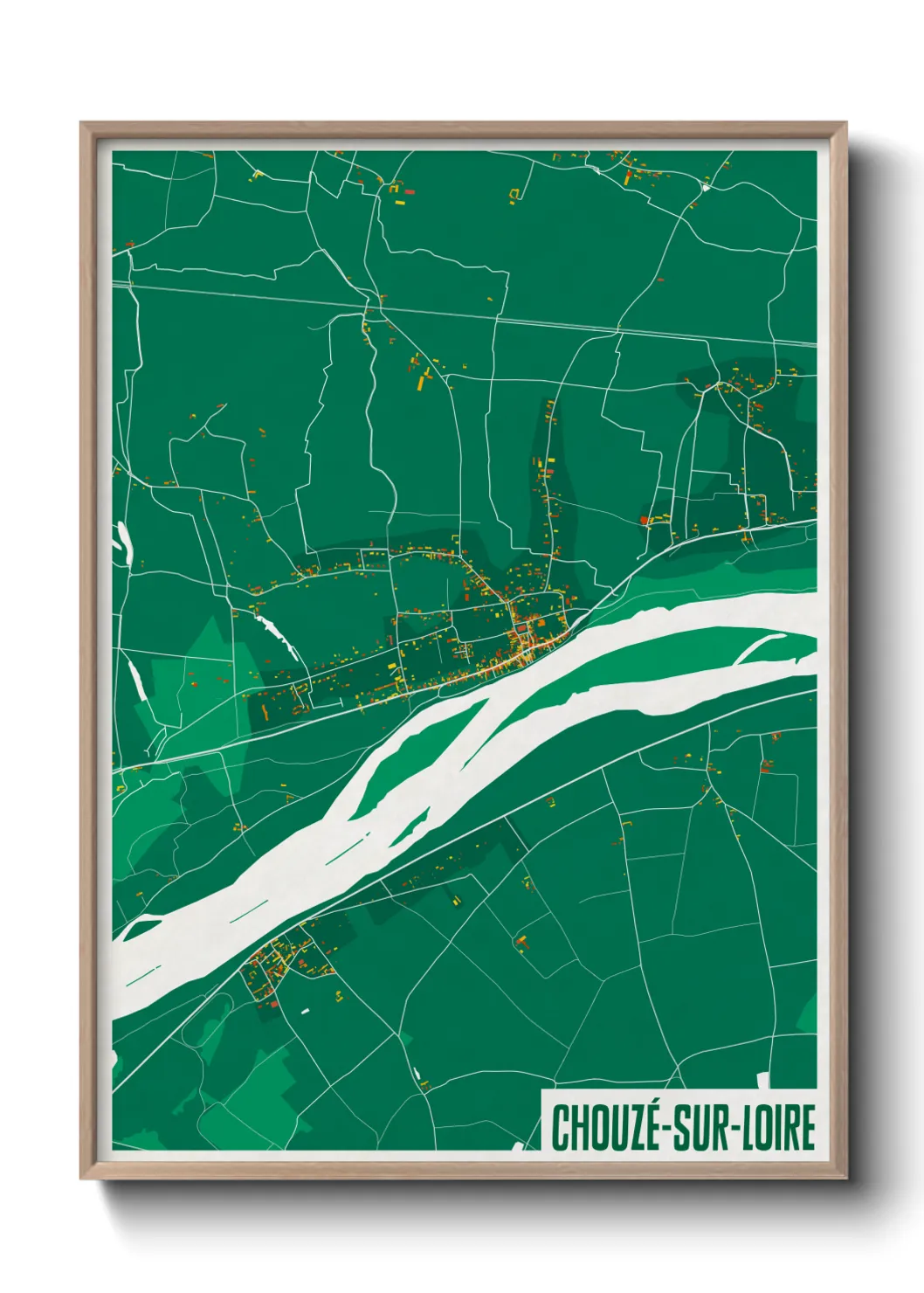 Une affiche de carte sur Chouzé-sur-Loire